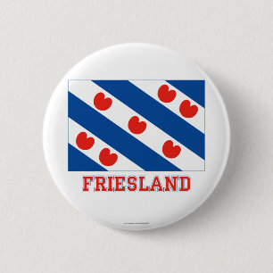 Bóton Redondo 5.08cm Bandeira de Friesland com nome