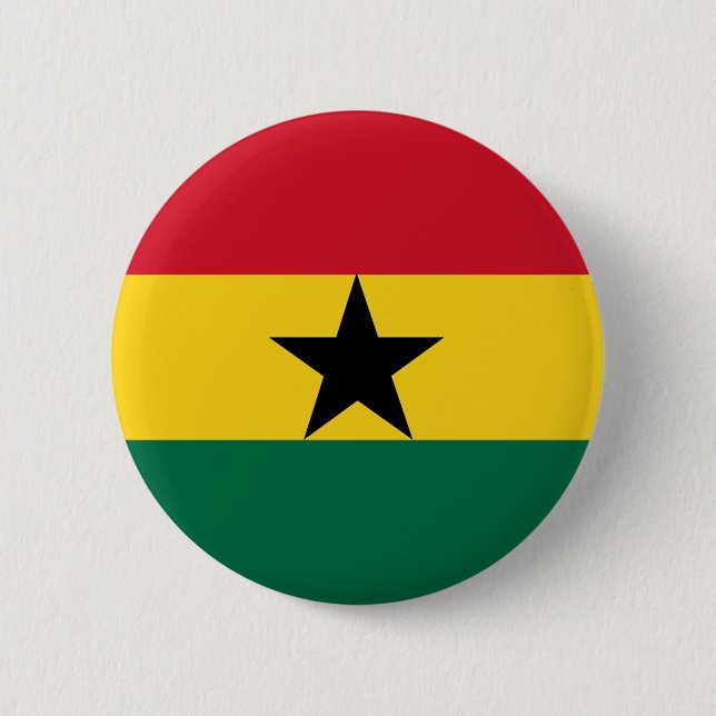 Bóton Redondo 5.08cm Bandeira de Ghana (Frente)