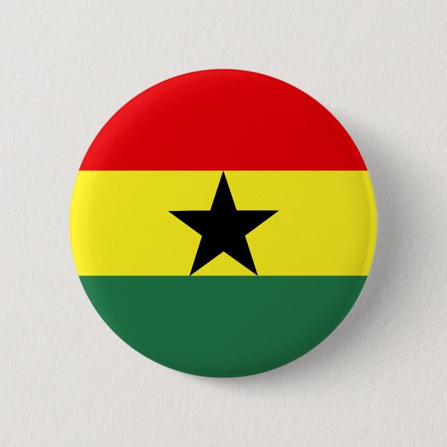 Bóton Redondo 5.08cm Bandeira de Ghana (Frente)