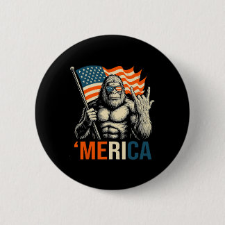 Bóton Redondo 5.08cm Bandeira de Gorila 'merica Óculos de Sol Patriótic