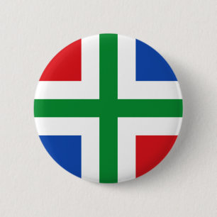 Bóton Redondo 5.08cm Bandeira de Groningen (província)