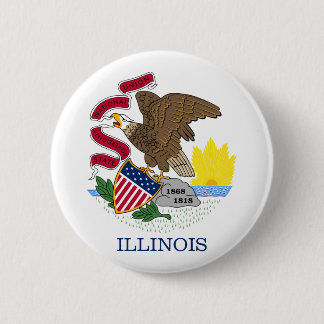 Bóton Redondo 5.08cm bandeira de Illinois