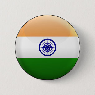 Bóton Redondo 5.08cm Bandeira de India