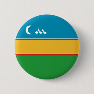 Bóton Redondo 5.08cm Bandeira de Karakalpakstan