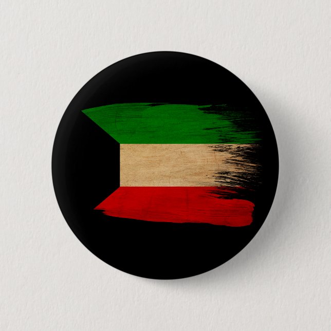 Bóton Redondo 5.08cm Bandeira de Kuwait (Frente)