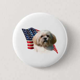 Bóton Redondo 5.08cm Bandeira de Lhasa Apso