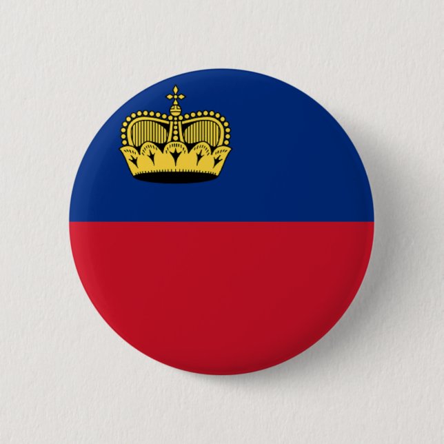Bóton Redondo 5.08cm Bandeira de Liechtenstein (Frente)