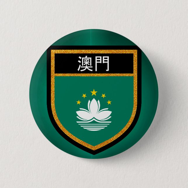 Bóton Redondo 5.08cm Bandeira de Macau (Frente)