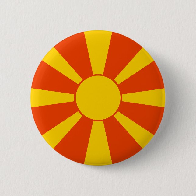 Bóton Redondo 5.08cm Bandeira de Macedónia (Frente)
