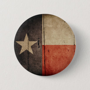 Bóton Redondo 5.08cm Bandeira de madeira áspera de Texas