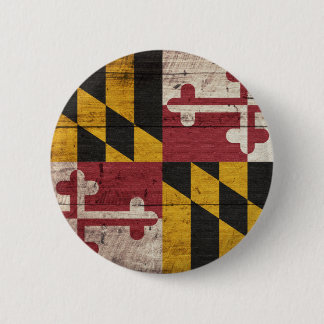 Bóton Redondo 5.08cm Bandeira de madeira velha de Maryland