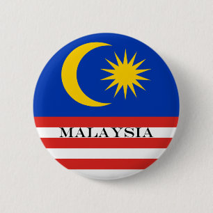 Bóton Redondo 5.08cm Bandeira de Malaysia Jalur Gemilang