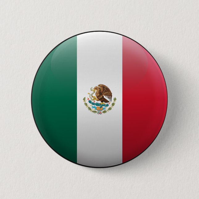 Bóton Redondo 5.08cm Bandeira de México (Frente)