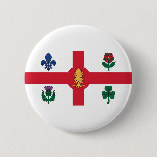 Bóton Redondo 5.08cm Bandeira de Montreal, Botão Quebec