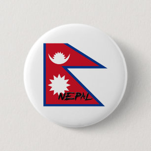 Bóton Redondo 5.08cm Bandeira de Nepal