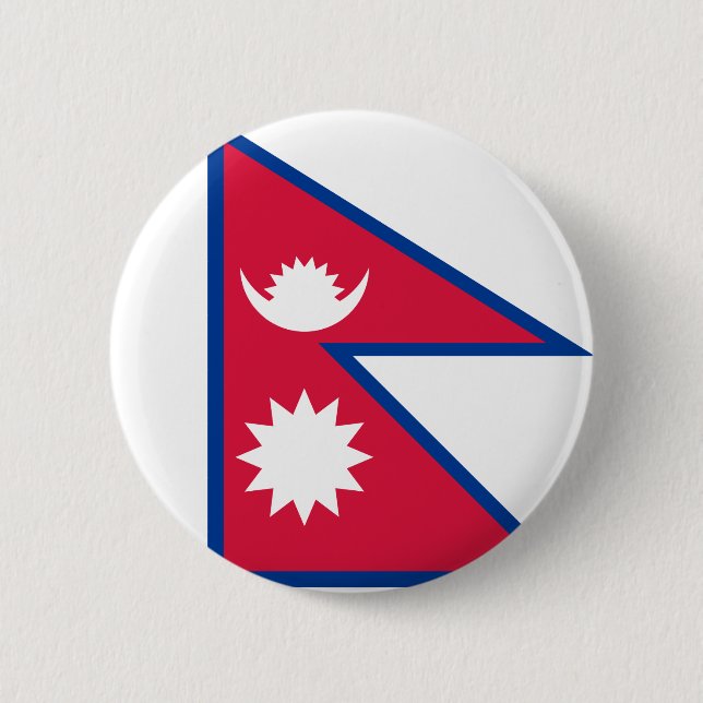 Bóton Redondo 5.08cm Bandeira de Nepal (Frente)