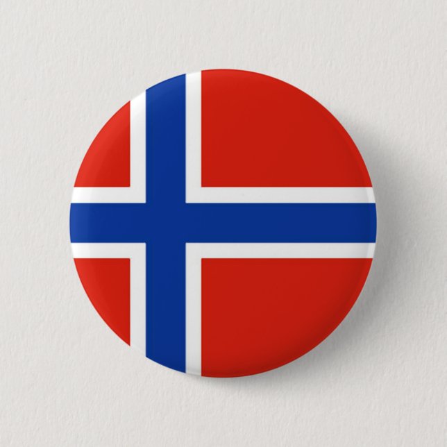 Bóton Redondo 5.08cm Bandeira de Noruega (Frente)
