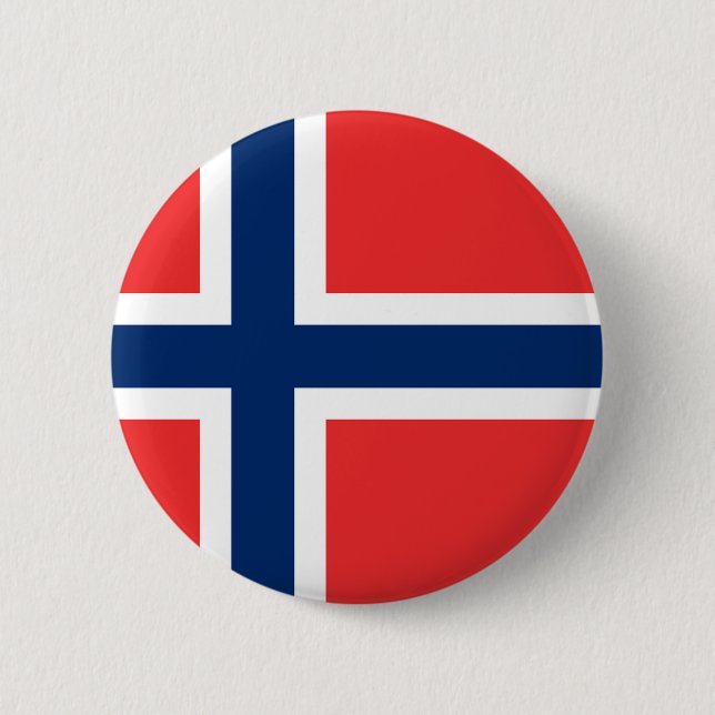 Bóton Redondo 5.08cm Bandeira de Noruega (Frente)