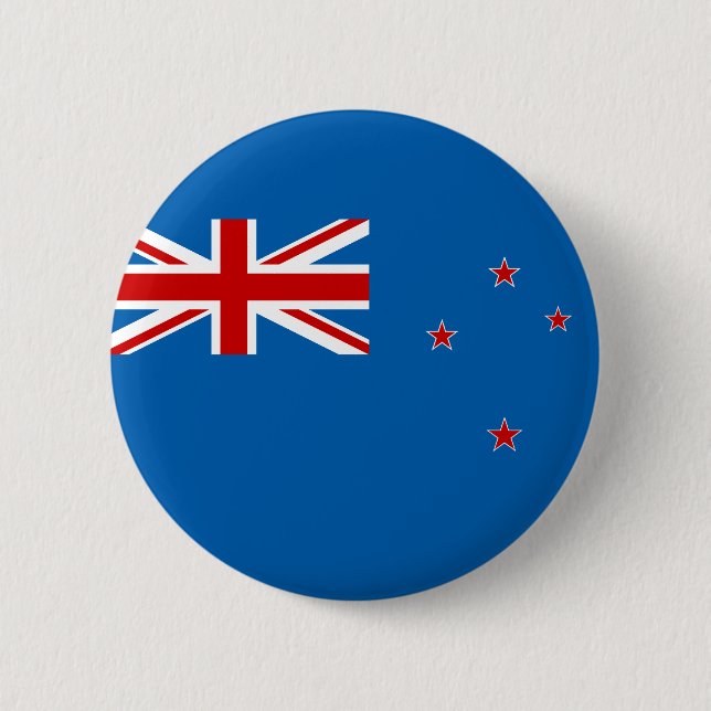 Bóton Redondo 5.08cm Bandeira de Nova Zelândia (Frente)