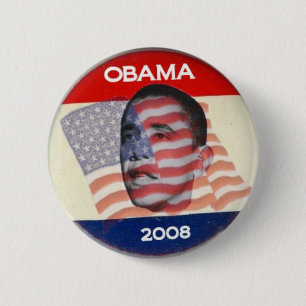 Bóton Redondo 5.08cm Bandeira de Obama 2008