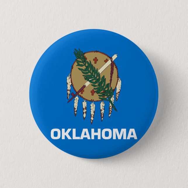 Bóton Redondo 5.08cm Bandeira de Oklahoma (Frente)