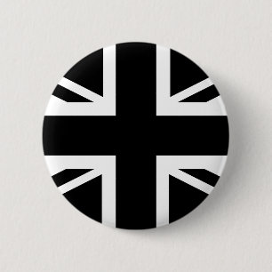 Bóton Redondo 5.08cm Bandeira de país (BRITÂNICA) britânica preta de