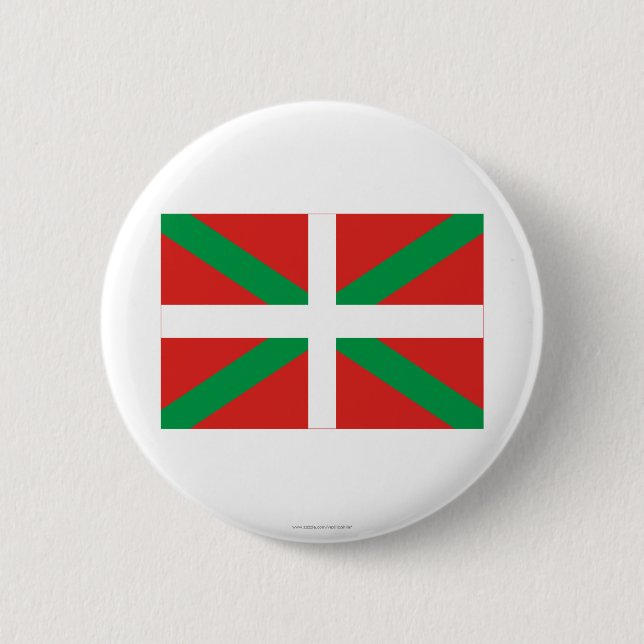 Bóton Redondo 5.08cm Bandeira de País Vasco (Euskadi) (Frente)