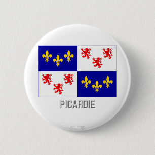 Bóton Redondo 5.08cm Bandeira de Picardie com nome