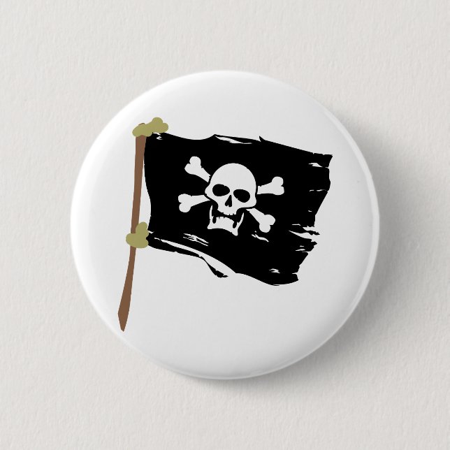 Bóton Redondo 5.08cm Bandeira de pirata alegre de Roger (Frente)