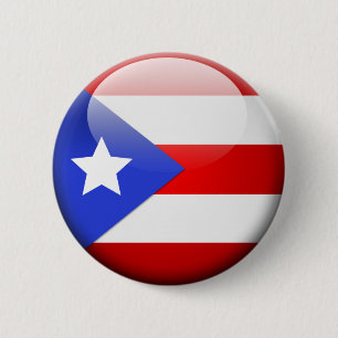 Bóton Redondo 5.08cm Bandeira de Puerto Rico