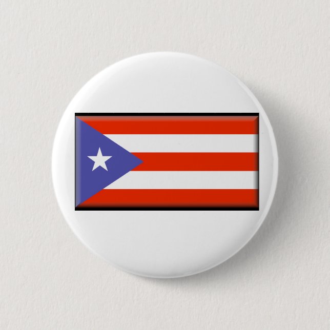 Bóton Redondo 5.08cm Bandeira de Puerto Rico (Frente)