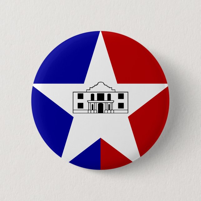 Bóton Redondo 5.08cm Bandeira de San Antonio, Texas Button (Frente)