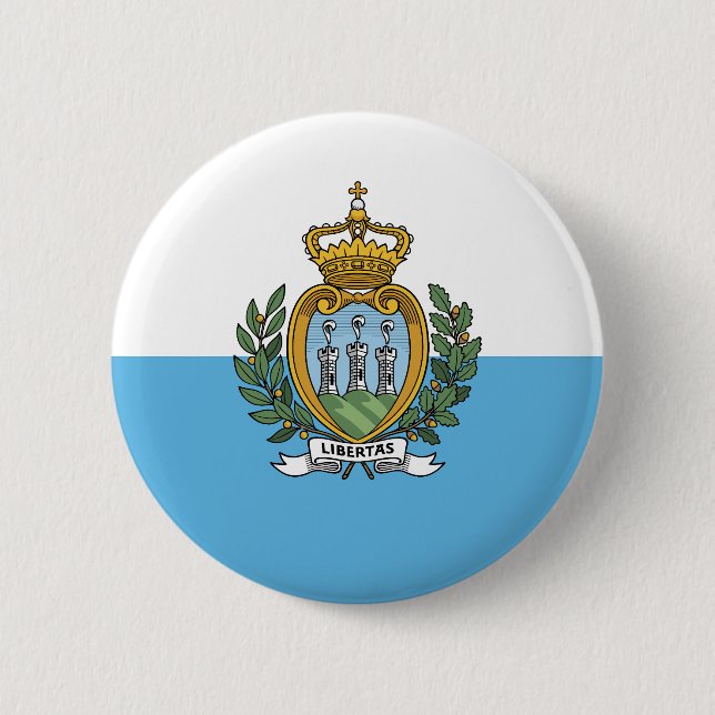 Bóton Redondo 5.08cm Bandeira de São Marinho (Frente)