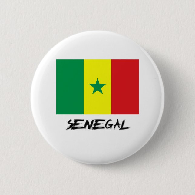 Bóton Redondo 5.08cm Bandeira de Senegal (Frente)