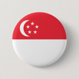 Bóton Redondo 5.08cm Bandeira de Singapura