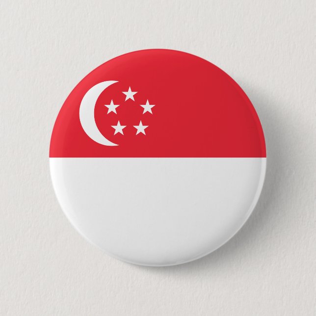 Bóton Redondo 5.08cm Bandeira de Singapura (Frente)
