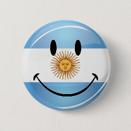 Bóton Redondo 5.08cm Bandeira de sorriso de Argentina
