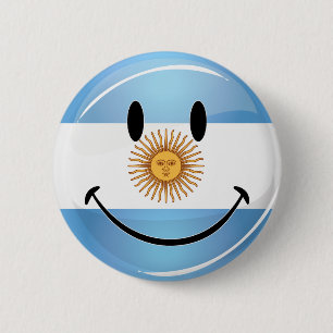 Bóton Redondo 5.08cm Bandeira de sorriso de Argentina