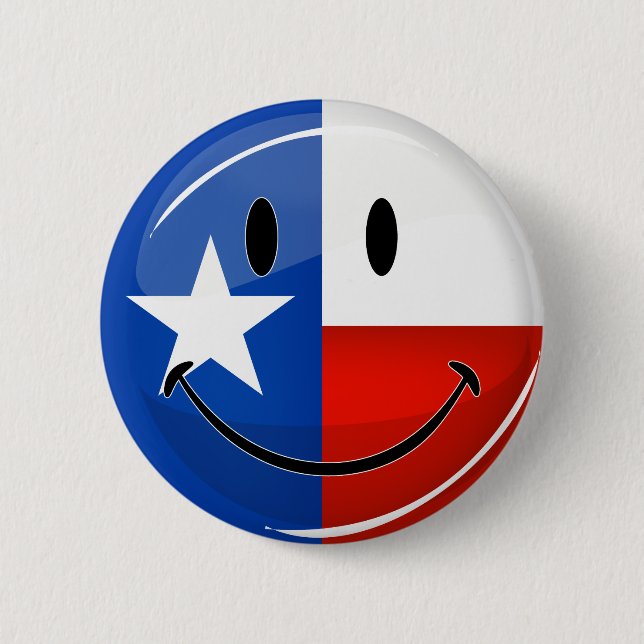 Bóton Redondo 5.08cm Bandeira de sorriso de Texas (Frente)