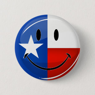Bóton Redondo 5.08cm Bandeira de sorriso de Texas