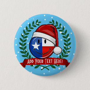 Bóton Redondo 5.08cm Bandeira de sorriso de Texas do estilo do Natal