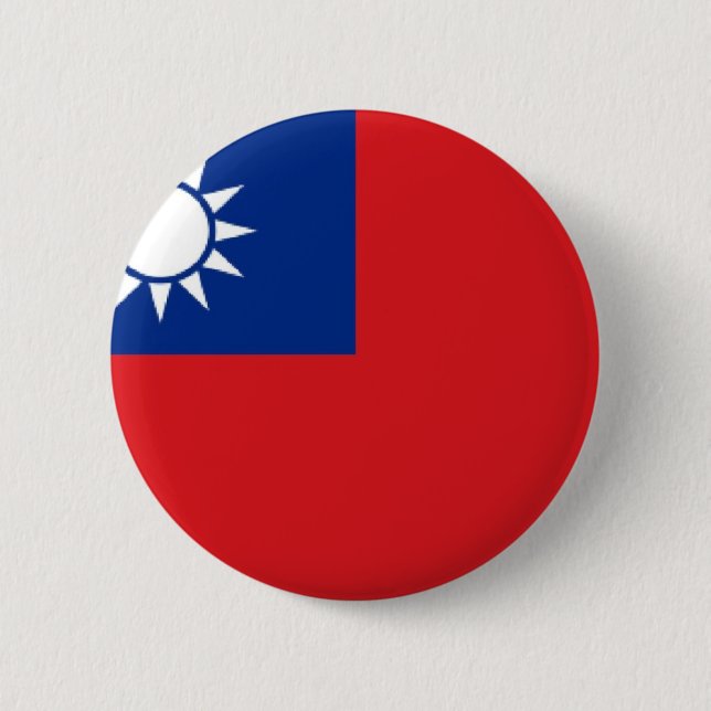 Bóton Redondo 5.08cm Bandeira de Taiwan (Frente)