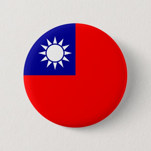Bóton Redondo 5.08cm Bandeira de Taiwan (Frente)