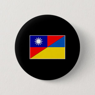 Bóton Redondo 5.08cm Bandeira de Taiwan Ucrânia Apoio taiwanês ucranian