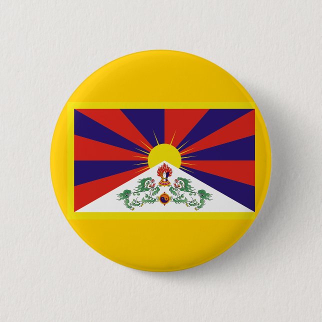 Bóton Redondo 5.08cm Bandeira de Tibet (Frente)