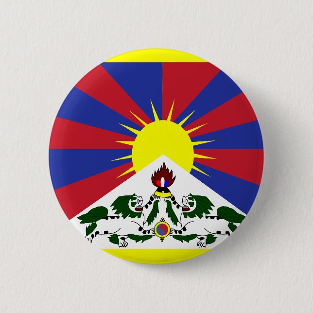 Bóton Redondo 5.08cm Bandeira de Tibet (Frente)