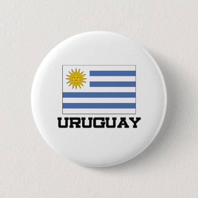 Bóton Redondo 5.08cm Bandeira de Uruguai (Frente)