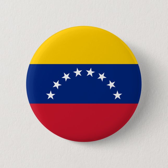 Bóton Redondo 5.08cm Bandeira de Venezuela - bandera Venezolana (Frente)