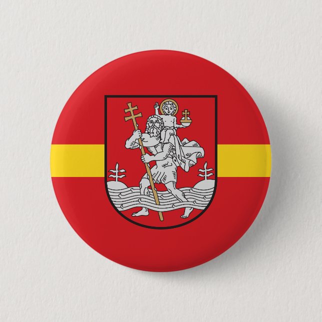 Bóton Redondo 5.08cm Bandeira de Vilnius, Lituânia Pinback Button (Frente)