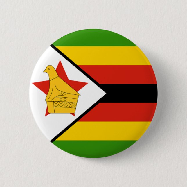 Bóton Redondo 5.08cm Bandeira de Zimbabwe (Frente)